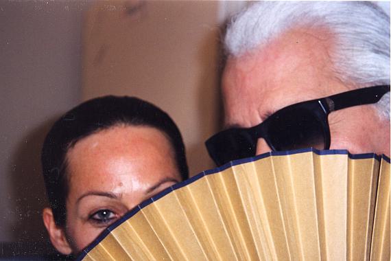 Amanda Harlech, Chanel consultant and muse with Karl Lagerfeld, backstage after the Chanel SS 1998 Couture Show, Paris © Archive Angelica Blechschmidt
