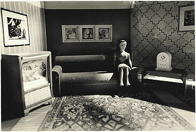 Laurie Simmons, Woman listening to the radio, 1978from IN AND AROUND THE HOUSE, the complete early b/w photographs, 1976-78