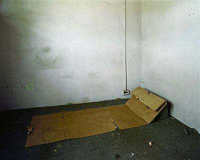 Pieter HugoCardboard bed in an abandoned building, 2006C-print, 128,5 x 152, 5 cmcourtesy: Kuckei + Kuckei, Berlin and Michael Stevenson, Cape Town