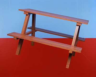 PAUL ADAIRPicnic table, 2008from Three Hole Mountain Innpigment print90 x 112cm, edition of 5 + 2AP