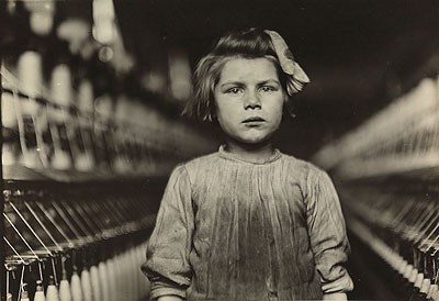 Lewis W. Hine, Spinner, Cotton Mill, Augusta, Georgia, silver contact print, 1909. Estimate: $12,000 to 18,000