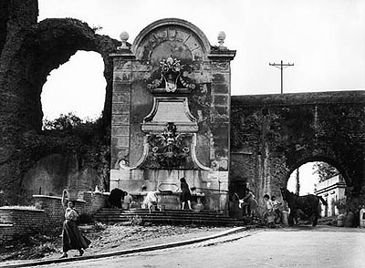 © William Klein: The aqueduct in via del Mandrione and in via di Porta Furba, 1957.Silver gelatin print