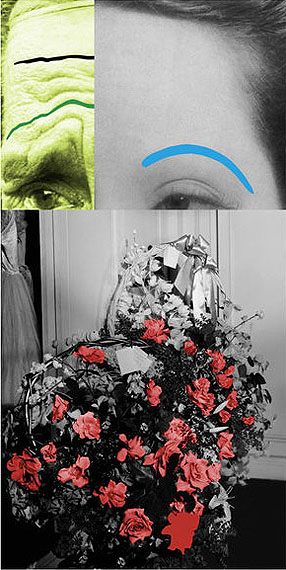 John BaldessariRaised Eyebrows/Furrowed Foreheads: Bouquet, 2009Three dimensional archival print laminated with lexan and mounted on Sintra with acrylic paint213,4 x 107,5 cmCourtesy Galerie Greta Meert, Bruxelles