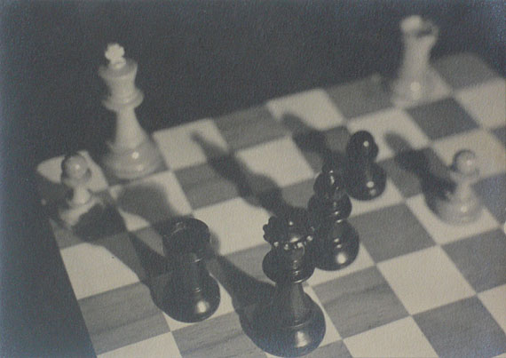 Chessboard c.1930 © Imre Kinszki.  Vintage silver gelatin print.