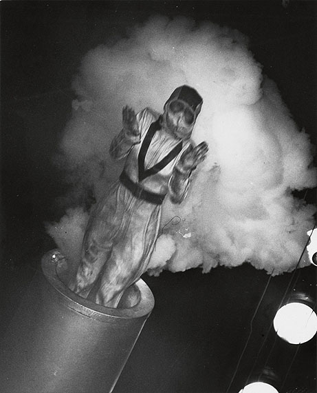 Lot 168: Weegee, Human Cannonball, ferrotyped silver print, 1943. Estimate $3,000 to $4,500.© Weegee Estate at the International Center of Photography, NYC.