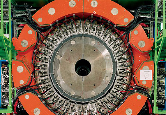 One section of a particle detector in the Large Hadron Collider, the world’s largest and highest-energy particle accelerator, 2006 © Simon Norfolk/Institute