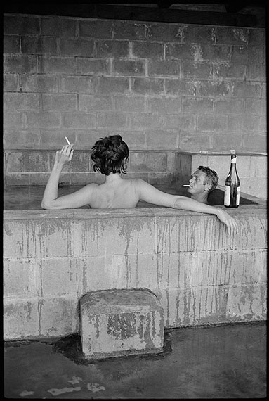 Steve McQueen and his wife, Neile Adams, in sulphur bath, Big Sur, California, 1963. © John Dominis / Time Inc. All Rights Reserved.