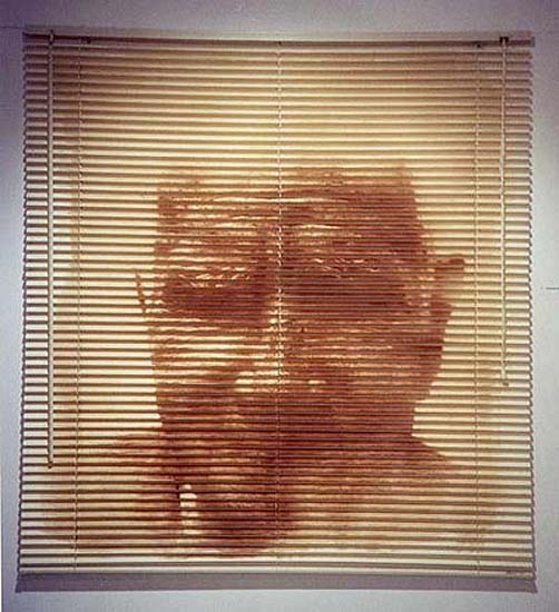 Portrait no. 1, 2001. Heliography printed on plastic Venetian blind. Copyright the artist, courtesy of the Stephen Cohen Gallery.