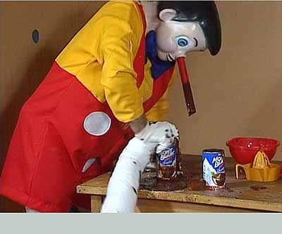 Pinocchio Pipenose Householddilemma, 1994, video, 43:58 min. ©PAUL McCARTHY