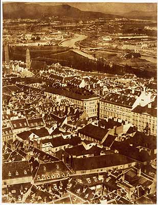 Blick vom Turm des Stephansdom in Richtung Kahlenberg
Paul Pretsch (zugeschrieben), Anfang 1850er Jahre