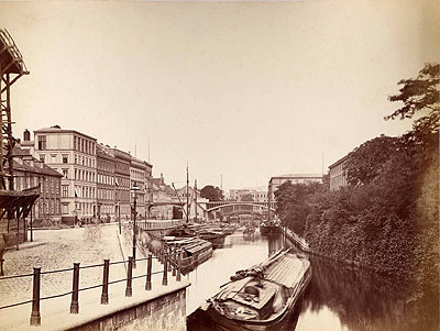 F. Albert Schwartz Blick von der Eisernen Brücke in Richtung Norden, 1881/82 © Stiftung Stadtmuseum Berlin