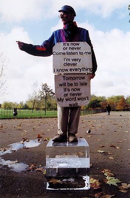 Michel FrançoisTo LateThe Speaker's Corner Project, Hyde Park, London,Thomas Dane Production,2006Poster on display in the gallery