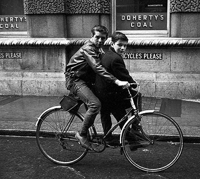 Two boys on a bike. Dublin 1963 © www.edwardquinn.com