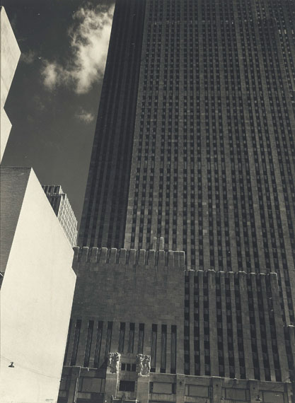 Lot 17Edward Steichen (1879–1973)Rockefeller Center, c. 1932gelatin silver mural printimage/flush-mount: 46 3/4 in. x 35 in. (118.7 x 88.9 cm.)$225,000–275,000© 2015 The Estate of Edward Steichen / Artists Rights Society (ARS), New YorkTo be offered in Photographs: The Evening Sale