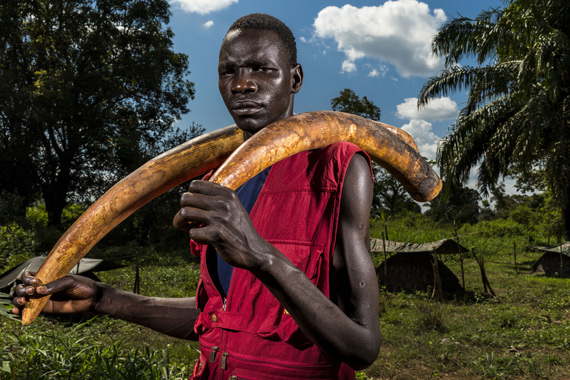 © Brent Stirton, Michael Oryem, 29, is a recently defected Lord's Resistance Army fighter whose LRA group was involved in the poaching of Ivory in Garamba National Park in the Democratic Republic of Congo.17 November 2014, Nzara, South Sudan. Series: A violation of Eden. © Prix Pictet Ltd 2015