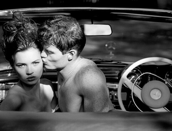 Tony Mcgee: Kate Moss photographed in London on the 6th of May 1988, in David Hockney’s Mercedes Benz 280 Se Cabriolet © Tony Mcgee