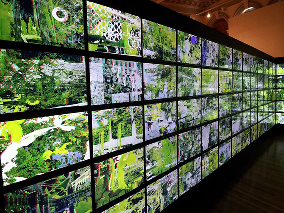 Khaled Sabsabi, 70,000 veils 2004-14, 96-channel HD video installation, collection of the artist © Khaled Sabsabi. Photographer: Sharon Hickey.