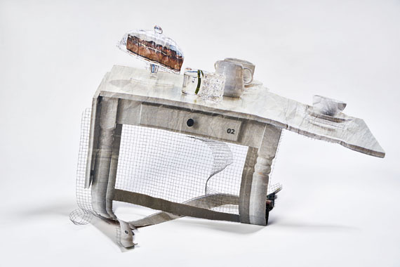 Bruno Zhu: White Table with Cake and Tea, 2015, aus der Serie: Table Works