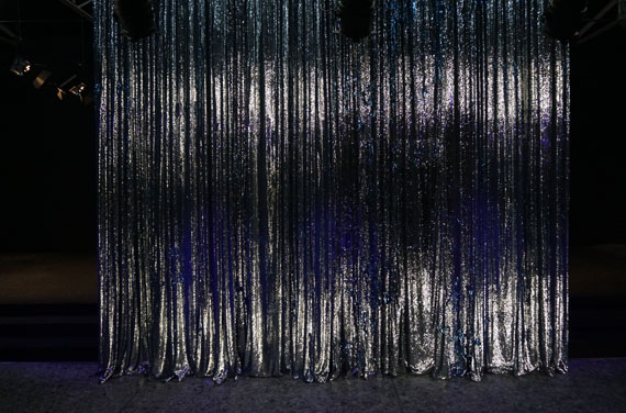 Pauline Boudry - Renate Lorenz, Moving Backwards, 2019 (detail). Installation with film, curtain, stage, bar, publication and performances