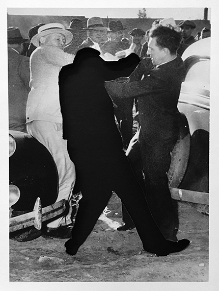 Flint, Michigan, US 1939
Cut archival ink print, framed with museum glass 
40,7 x 35,7 cm
2020
From the series CHOREOGRAPHY OF VIOLENCE
Harri Pälviranta