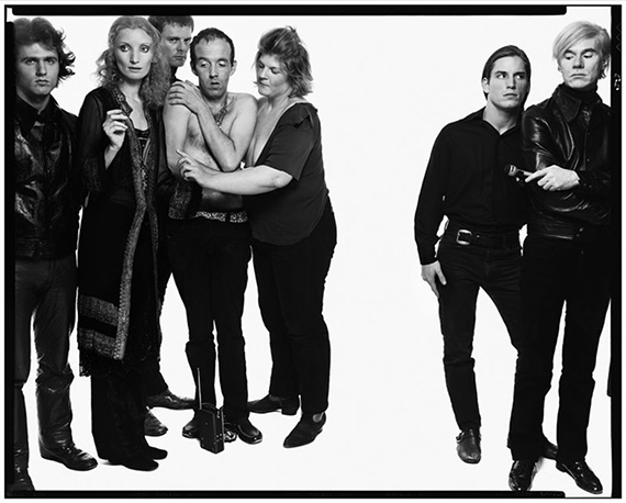 Marquee: Richard Avedon (American, 1923–2004). Andy Warhol and members of The Factory, New York, October 30, 1969. Gelatin silver print, 8 × 10 in. (20.3 × 25.4 cm). Collection of The Richard Avedon Foundation © The Richard Avedon Foundation
