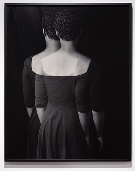Lorna Simpson, Double Negative, 1990–2022. 
Silver gelatin print, 
45 × 36 inches (114.3 × 91.4 cm), edition 3/3. 
Courtesy the artist and Hauser & Wirth. © Lorna Simpson. Photo: James Wang