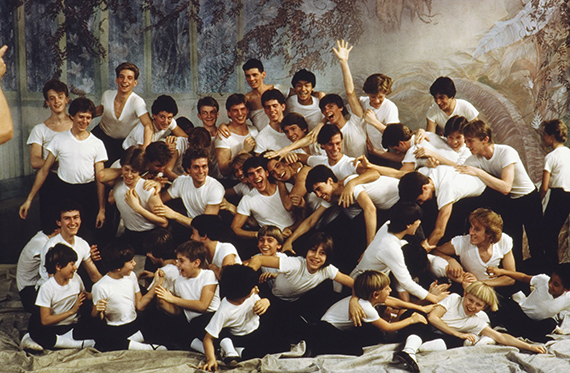 01 January, 1984 Students of the School of American Ballet relax at the end of a strenuous day of practice. &copy; Theo Westenberger