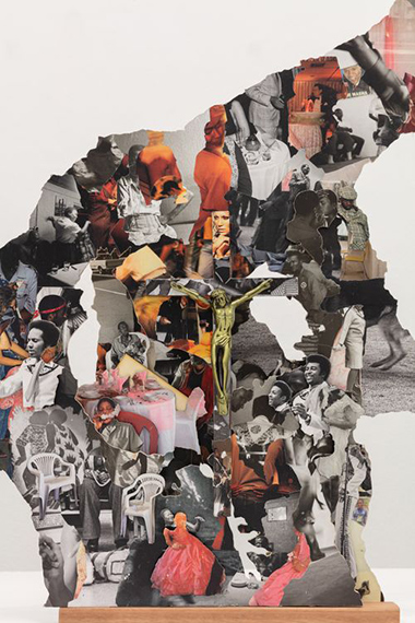Thato Toeba, Soon is a long time ago (detail), 2026 collage, mirror and found objects on woodCourtesy of the artist and Stevenson, Cape Town / Amsterdam.Photo: Mario Todeschini.