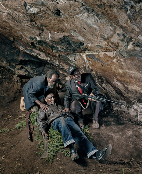 Peter Irungu Njuguna, John Mwangi and Paul Mwangi Mwenja (left to right), Gitoro Cave, Kenya, 29 August 2019, from the series »State of Emergency - Harakati za Mau Mau kwa Haki, Usawa na Ardhi Yetu«, 2014–2024 © Max Pinckers, et al, 2026