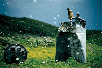 Jonas Bendiksen, 'Scrap collecting from a crashed spacecraft, Altai Territory, Russia', 2000, © Magnum Photos