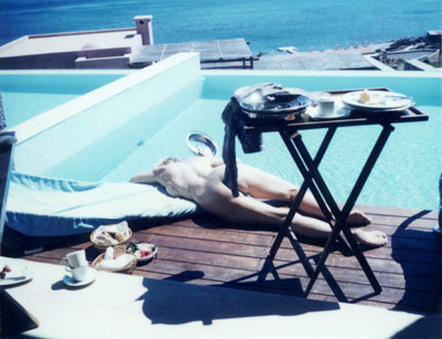 © Thora Dolven Balke, Poolside, 2005, Polaroid, 10.5 x 6.5 cm, Private Collection, Supported by Arts Council Norway, Special thanks to Vicco, Courtesy Thora Dolven Balke 