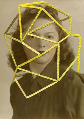 Julie Cockburn, In Yellow, 2011, Embroidery and acrylic on found photograph, 24.7 x 17.6 cm, © Julie Cockburn/ Courtesy The Photographers’ Gallery, London