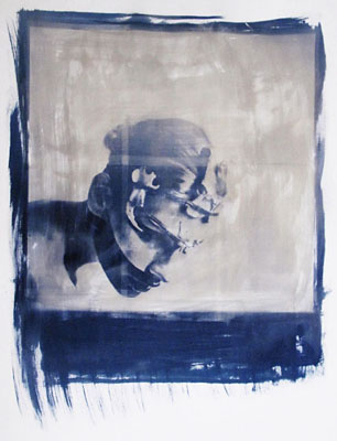 ©  Andrea Ebener, Devon Rex II, 2011, 70 x 100cm, Unikat, Cyanotype auf Torchon Aquarellpapier