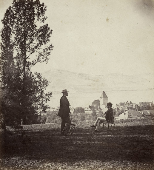 Lausanne, vue sur Ouchy depuis la propriété Le Colibri (view of Ouchy from the Le Colibri property), 1868©collections Musée historique de Lausanne